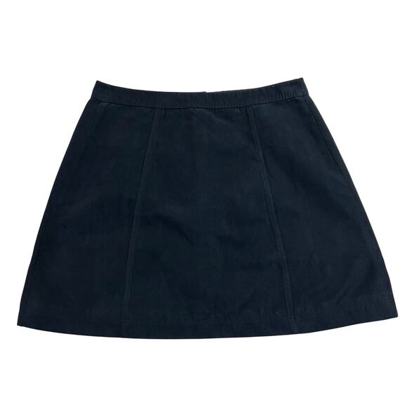 Hollister Faux Suede Button Front Mini Skirt Size 5 Preppy Casual Academia - Picture 2 of 7